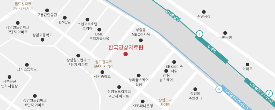 한국영상자료원 상암본원 오시는 길 약도 이미지